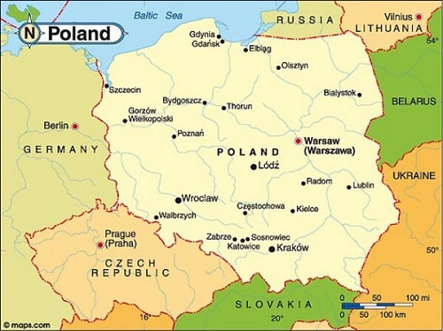 vị trí địa lý của Poland